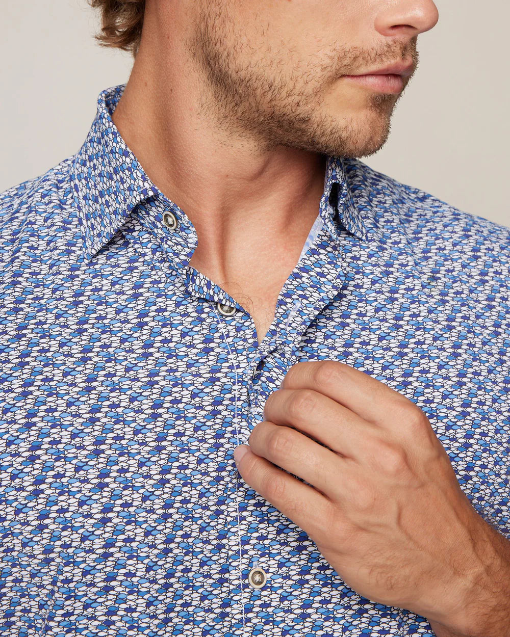 Bento Jersey Knit Button-Up Shirt