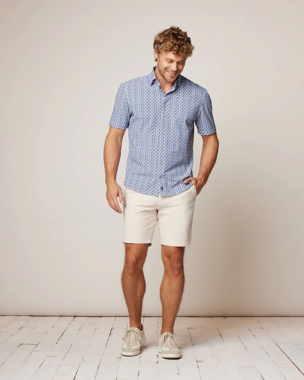 Bento Jersey Knit Button-Up Shirt