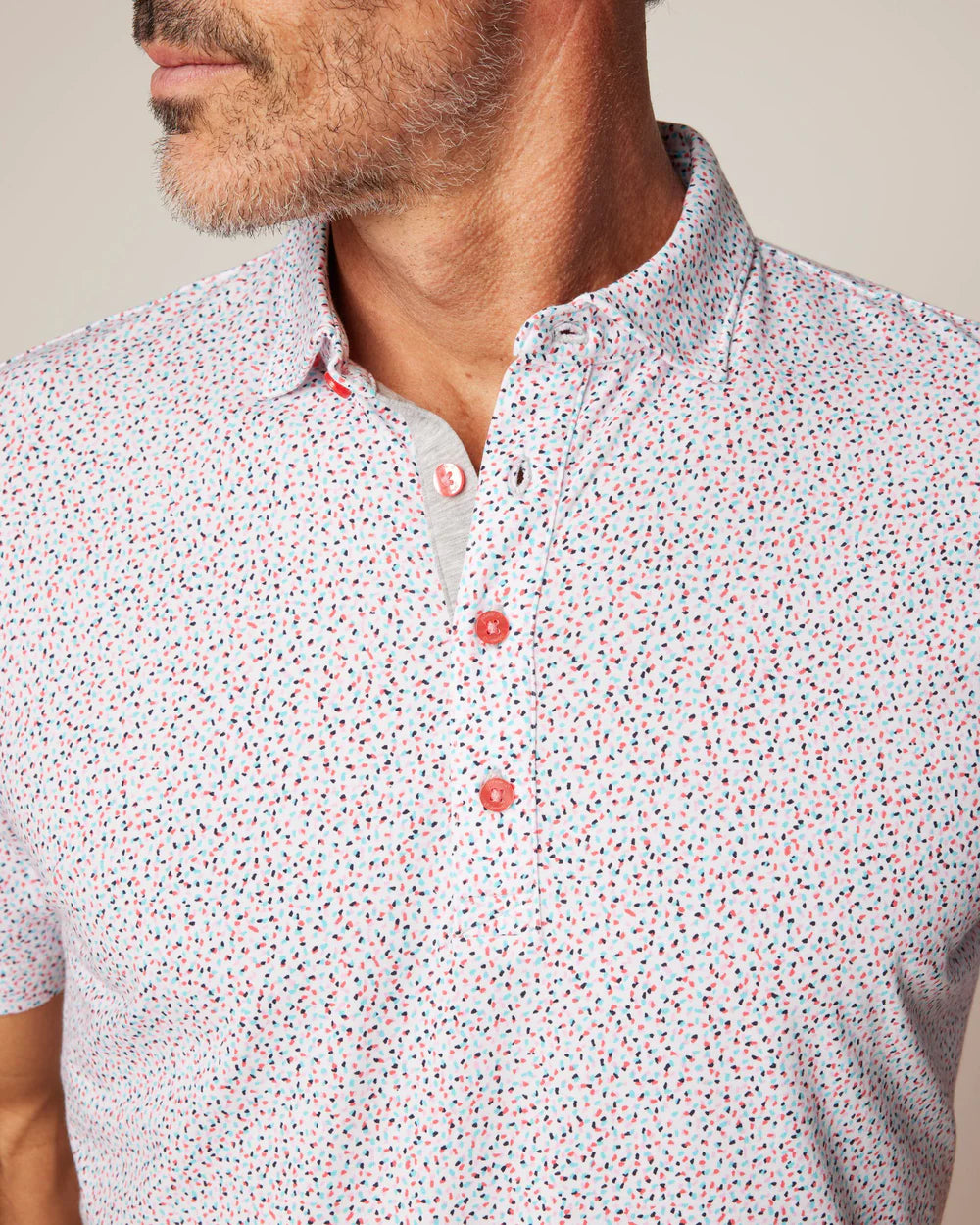 Ernest Printed Cotton Blend Performance Polo