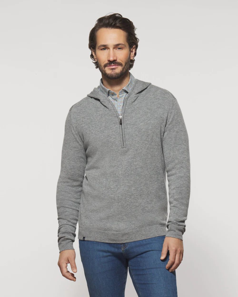 Mitch Wool Cashmere Blend Quarter Zip Hoodie