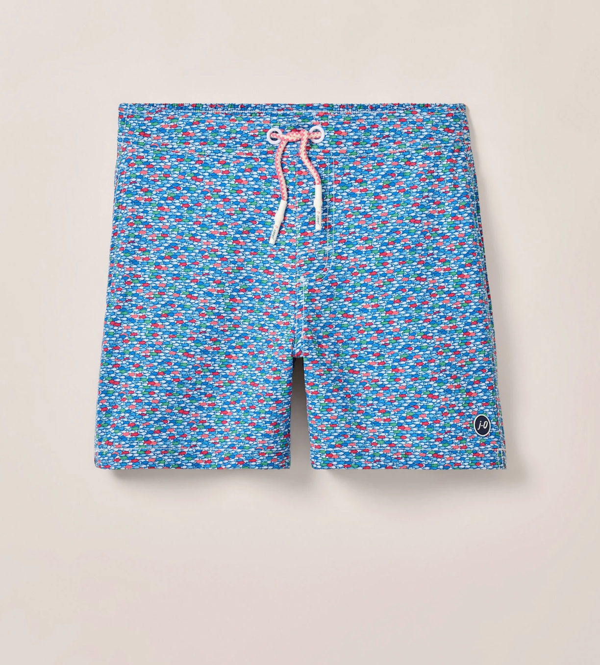 The Half Elastic 7" Surf Shorts in Red Fin Blue Fin